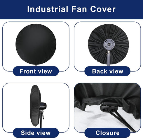 Industrial Fan Cover, Heavy Duty Waterproof & Dustproof Cover for 16-20" Stand Pedestal and Wall Mount Fans