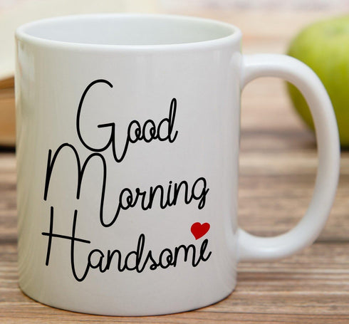Retreez Funny Mug - Good Morning Handsome 11 Oz Ceramic Coffee Mugs - Sarcastic, Motivational Birthday Gifts for