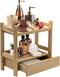 Sorbus 2-Tier Bamboo Countertop Shelf with Hidden Drawer, Makeup Organizer, Multi-Purpose Storage for Skincare