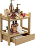 Sorbus 2-Tier Bamboo Countertop Shelf with Hidden Drawer, Makeup Organizer, Multi-Purpose Storage for Skincare