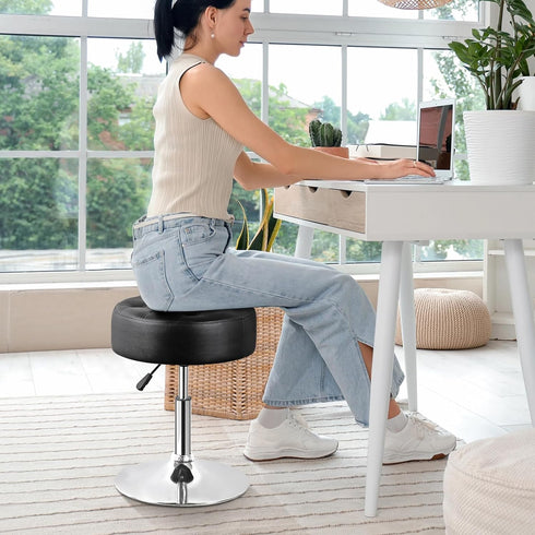 360 SUPER DEAL Vanity Stools for Makeup, Vanity Ottoman Chair with Adjustable Height and Swivel for Makeup Room Bedroom