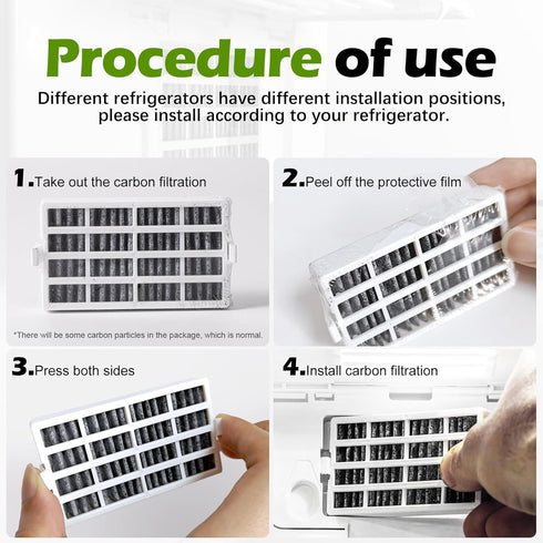 Refrigerator Air Filter Replacement for Whirlpool, W10311524, FreshFlow Activated Carbon Filter (6 Pack)