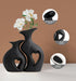 Set 2,Filled Black Ceramic Vase of with Love,Modern Minimalist Bohemian Vases Home DecorHeart Shape Matte Ceramic Vases