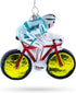 Cycling Sportsman on Bicycle - Blown Glass Christmas Ornament