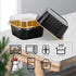 50 Pcs Mini Square Baking Cups with Lids, 5oz Aluminum Foil Mini Cake Pans for Wedding Birthday Party, Black Gold
