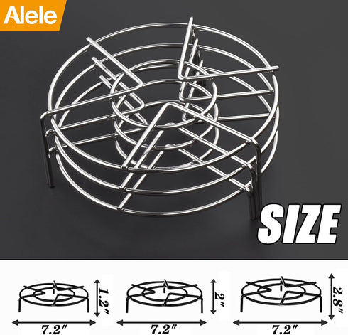 Alele 7-Inch Stainless Steel Steam Rack Trivet for Electric Pressure Cooker, 3-Pack