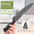 3 Pcs Kitchen Knife Set with Cover, Black Knives Set for Kitchen Stainless Steel, Damascus Pattern Chef Knife set with Sheath, Sharp Cutting Knives for Cooking by Gourmetop