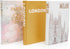 Set 3 Decorative Books for Home - Shelf Decor Accents - of - Modern Hardcover Book Stack - Matte Gold Coffee & Entry