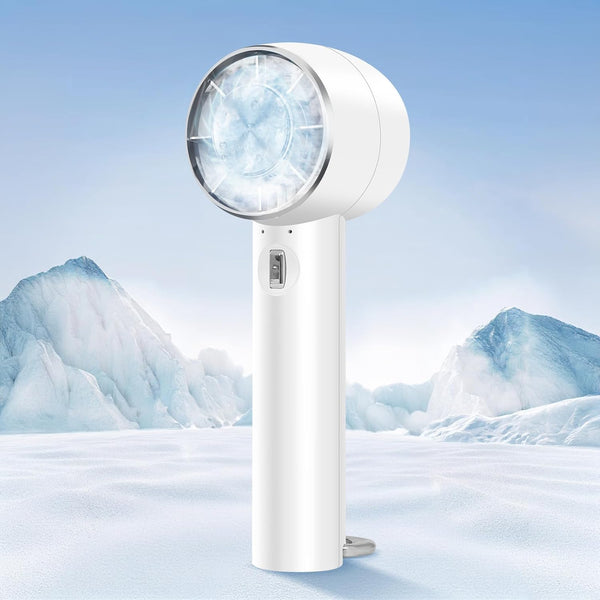 Handheld Portable Turbo Fan with Cold Compress, 2 in 1 High-Speed Mini Travel Fan, 4200mAh Rechargeable Battery