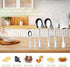 6-Piece Serving Utensil Set with Spoons, Forks, Tongs, Soup Ladle, and Pie Server, Dishwasher Safe (5.5-11 Inch)