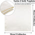 Aneco 12 Pieces Satin Napkin, 20 x 20 Inches Dinner Napkins for Weddings Party Decoration (Ivory)