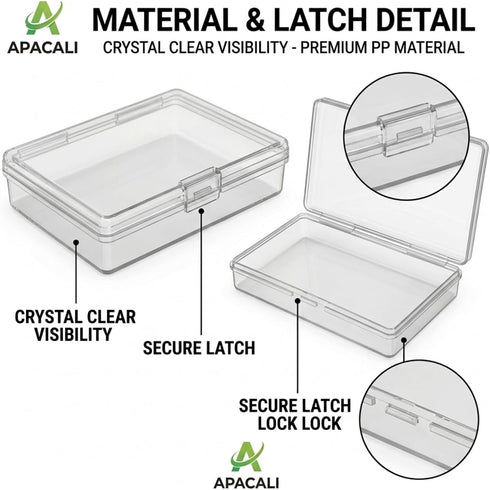 30 Pack 1.2mm 3.7x2.6x0.8 Inch APACALI Playing Card Case, Clear Plastic Deck Box with Extra Thick Wall, Snap-Tight