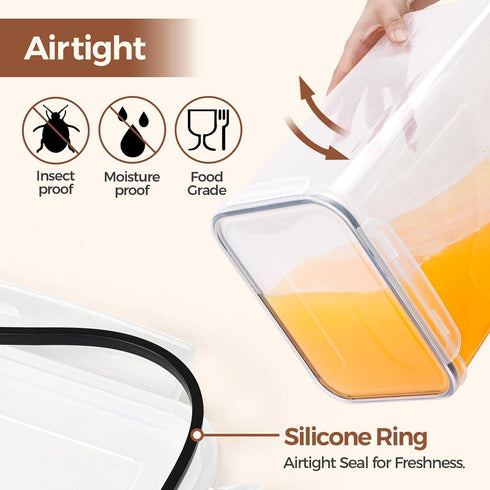 Set 2(9.5L/10Qt), Sets ComSaf Rice Container of Large Airtight Food Storage Containers with Lid and Rice Washer