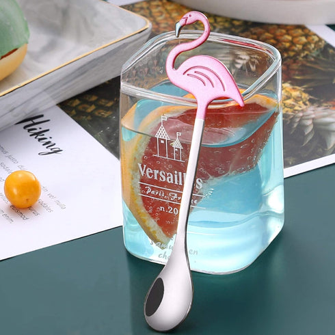 Maydahui 2PCS Flamingo Spoons - 5.1 Inch Animal Spoon, 18/10(304) Stainless Steel Dessert Spoon