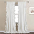 StangH White Ruffle Curtains for Living Room, Luxurious Sheer Light Filtering Panels,