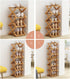 Closet, 4 Foldable Shoe Rack, Bamboo Vertical Shoe Organizer Tall for Small Spaces. Multifunctional Narrow Shoe Shelf