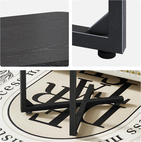 NEFROM Set 2, ET-X-BK2 C-Shaped End Tables, Sofa TV Trays of Small Couch Side Table for Living Room, Bedroom, Bedside