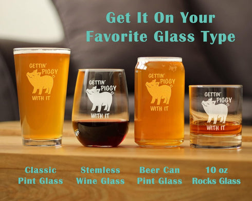 Bevvee Gettin Piggy Wine Tumbler Glass, Stainless Steel Insulated Mug with Sliding Lid, Cute Pig Decor Gifts (Pink)