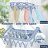 Aolloa Clothes Drying Rack - 32 Clothespins, Foldable Hanging Drying Racks with 360 Rotatable Hook (Blue)