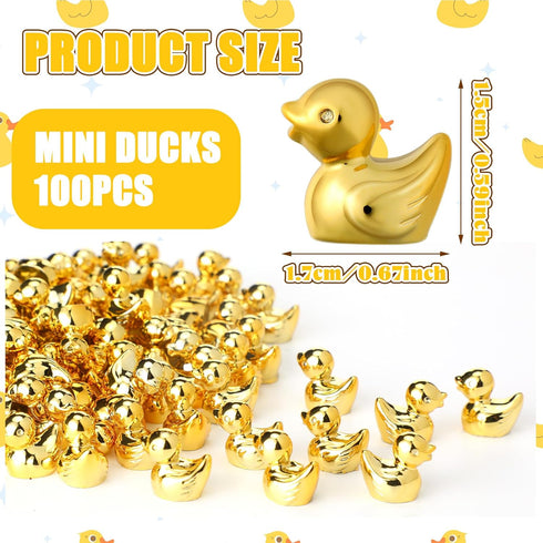 300 Yaocom Pcs Mini Golden Duck Statue Bulk Golden Duck Figurines Micro Garden Landscape Dollhouse Cake Decoration