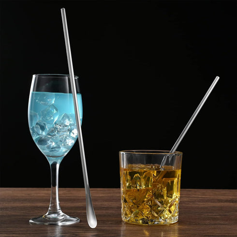 8 Pcs 10In/25.8cm Stainless Stee Coffee Stirrer Spoon Reusable & Cocktail Stirrer & Tiny Spoon & Iced Tea Spoon & Bar Spoon.Dishwasher safe
