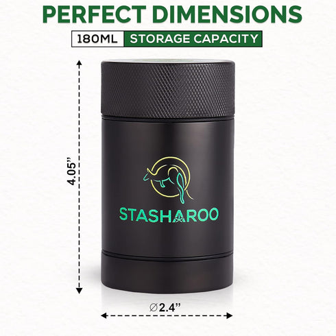 Pack of 2 Double Lid Portable Storage Jar, 180 ml Aluminum Airtight Container for Freshness, Waterproof