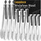 Stainless Steel Kitchen Tongs, 9 Pieces Cooking Tongs, Heavy Duty Metal Locking Tongs for BBQ and Salad