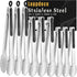 Stainless Steel Kitchen Tongs, 9 Pieces Cooking Tongs, Heavy Duty Metal Locking Tongs for BBQ and Salad