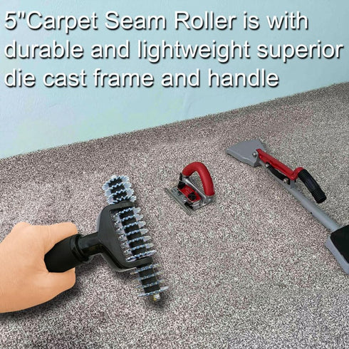 Carpet Seam Roller for Seaming Loop Pile Carpets, Star Wheel Rollers Improve Hot-Melt Tape Adhesive Transfer into Carpet
