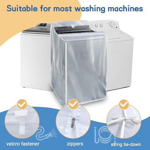 Washer and Dryer Covers, Waterproof and Dustproof Washing Machine Cover for Top Load and Front Load, 29 x 28 x 43