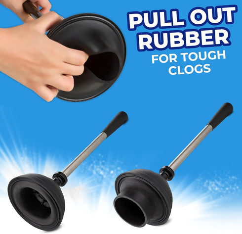 Set 18-in 2025 UMIEN Toilet Brush and Plunger - Updated No-Rust - Stainless Steel Design - Long Handles