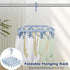 Aolloa Clothes Drying Rack - 32 Clothespins, Foldable Hanging Drying Racks with 360 Rotatable Hook (Blue)