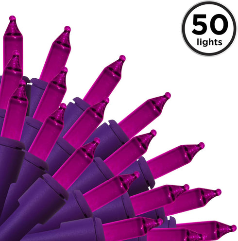 50 Brite Star Lt Designer Series Mini Lights, Purple, Purple Wire