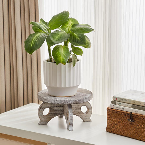 VZODESR Plant Stools Indoor Wooden Stool for Plants Flower Display with Stand Farmhouse Indoor Small Plant Stand Riser