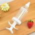 1Pc White Pipe Nozzles with Syringe, 8pcs Plastic Cream Baking Piping Nozzle Dispenser for Decorating