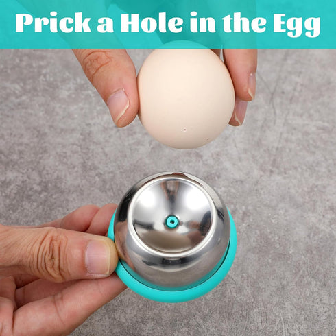 APLZGMG Egg Piercer with Retractable Pin, Stainless Steel Egg Poker for Hard Boiled Eggs, Great Eggshell Peeler Tool