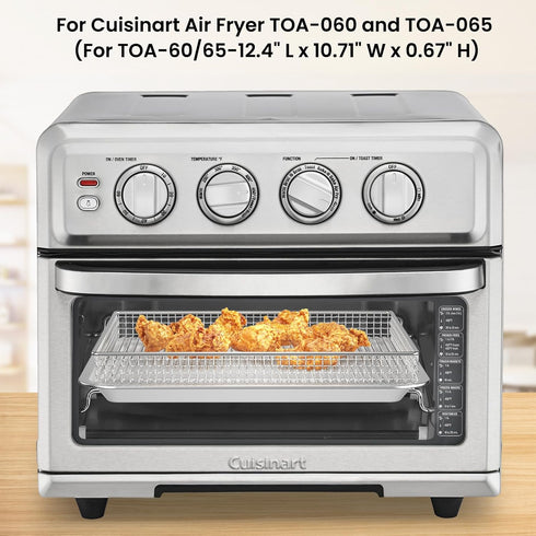 Stainless Steel Baking Tray Pan and Air Fryer Basket Compatible with Cuisinart Airfryer TOA-060, TOA-065, TOA-070