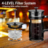 French Press Coffee Maker 304 Stainless Steel Coffee Press,with 4 Filters System, Heat Resistant Thickness Borosilicate French Press Glass, BPA-Free Brewed Tea Pot Coffee Plunger