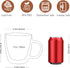17oz,Double Beverages,Set 4 CNGLASS Large Glass Coffee Mugs Walled Insulated Clear Coffee Cups with Handle,Clear