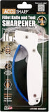 AccuSharp Knife & Tool Sharpener, Hand-Held Tungsten Carbide Tool, Restores & Sharpens Knives, White & Blue