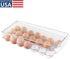 21 iDesign Clear Plastic Egg Holder for Fridge with Lid - Egg Storage Container Organizer Bin