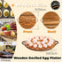 24 Countertop Hiceeden Acacia Wood Deviled Egg Platter with Handles for Easter, Holes Round Deviled Egg Tray Container