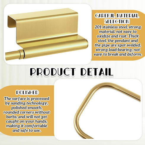 12.4 Inches Steel(Gold,1 Yaocom Cabinet Door Paper Towel Holder Camper Under Sink No Drilling Paper Towel Storage