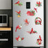 AnyDesign 12Pcs Christmas Refrigerator Magnets, Cardinal Holly Decorative Stickers for Indoor Outdoor Decor