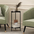 2-Tier 11.57 8.16 4.36 inches, Furinno Besi Modern Tall Round Side End Table with Sturdy Metal Legs, (W) x (H) x (D)