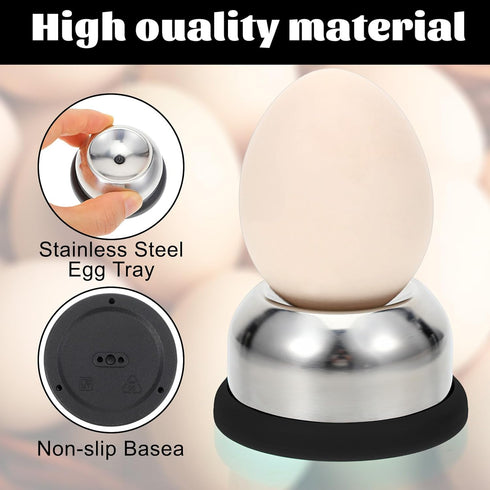 APLZGMG Stainless Steel Egg Piercer for Hard Boiled Eggs with Retractable Pin, Heavy Duty Egg Poker to Get Good Hard