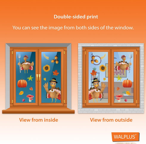 Spring Autumn Window Clings Fall Decor: 102 Double-Sided Reusable Thanksgiving Decorations for Home Office Nursery