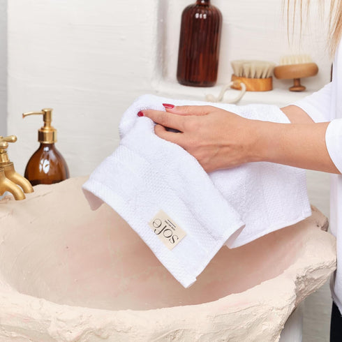 Set 3 1 1 1 Sets SOFE H&L | Olea Luxury Turkish Cotton Bath Towels of : Bath Towel, Hand Towel, Wash Cloths, White