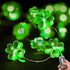 Yiaht St. Patrick's Day Lights Shamrock String Lights Battery Operated 13 Feet