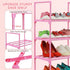 5-Tier Closet LNYZQUS Small Kids Shoe Rack Organizer, Pink Toddler Shoe Shelf Shoe Stand for Narrow Space,Mini Shoe